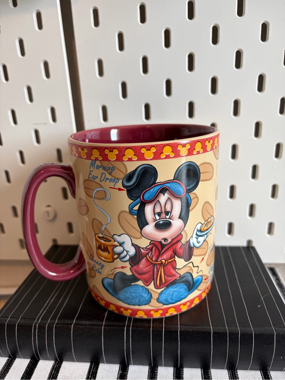 XL 26oz Disney Mickey Mouse Burgundy Ceramic Coffee Mug